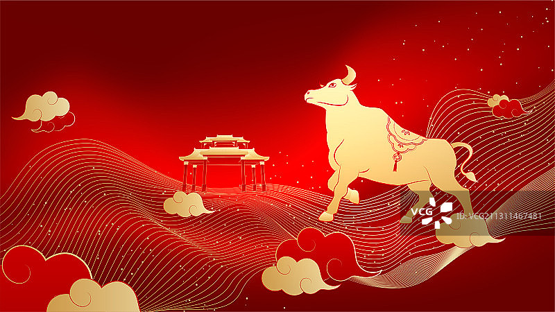 牛年插画图片素材