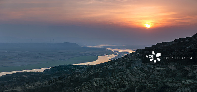 晋豫陕三省交界处的黄河图片素材