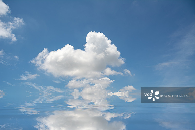 天空镜湖-云景-地平线-戏剧性天空图片素材