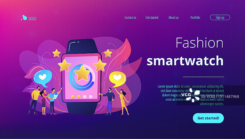 奢华智能手表概念着陆页图片素材