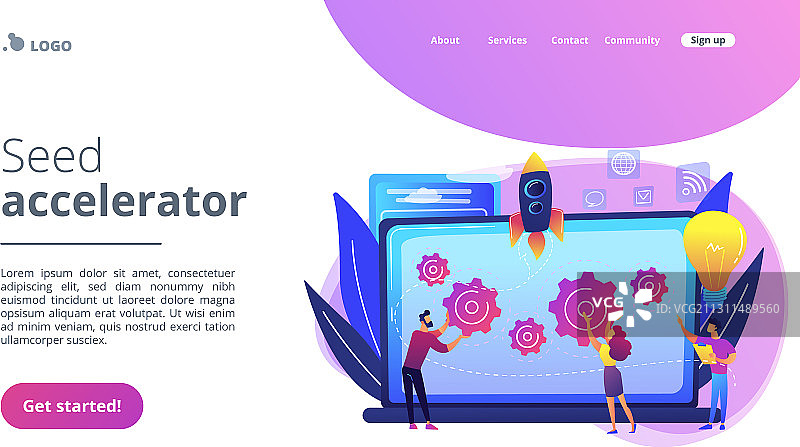 启动加速器概念着陆页图片素材