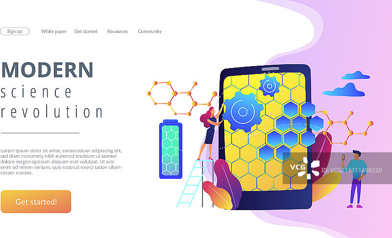 石墨烯技术概念落地页图片素材