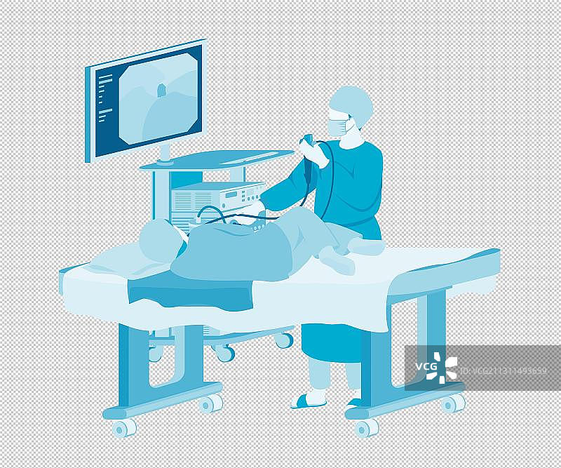 医生给病人做胃镜图片素材