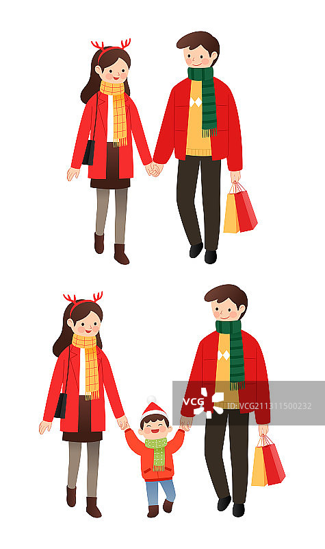 情侣和一家三口图片素材