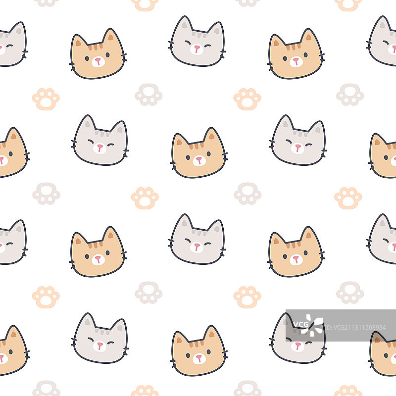 猫爪脚印无缝图案图片素材