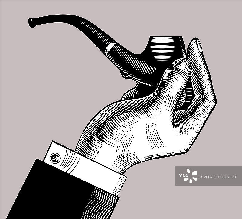 手持经典烟斗图片素材