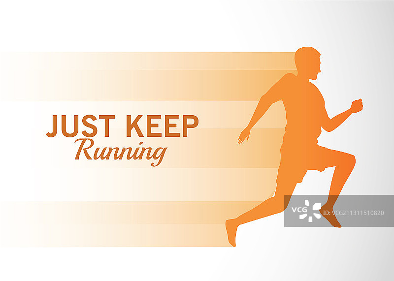 奔跑的运动男人剪影图片素材