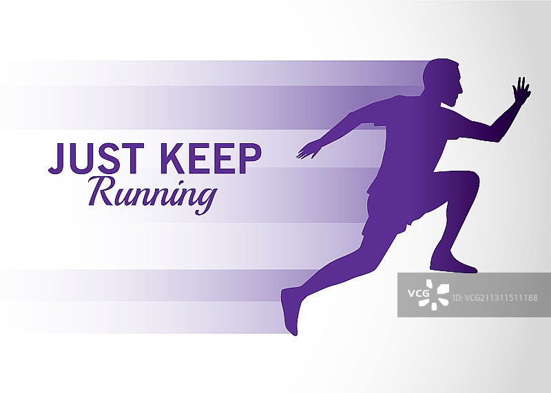 奔跑的运动男人剪影图片素材