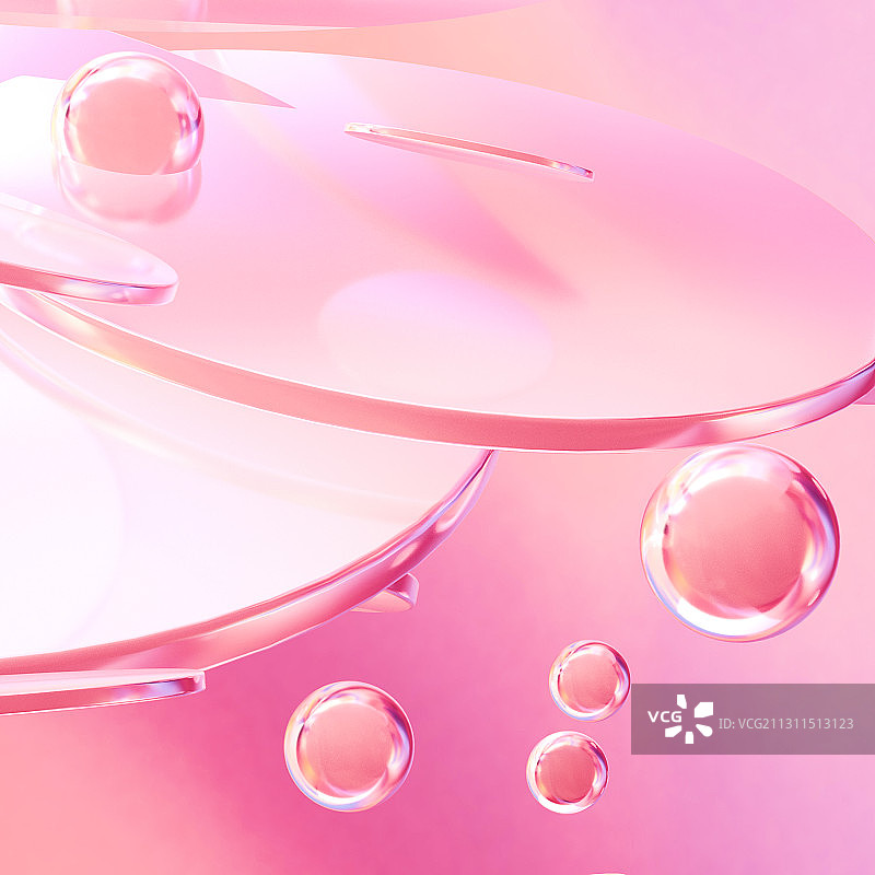 3D渲染金属质感镜面抽象几何体背景图图片素材