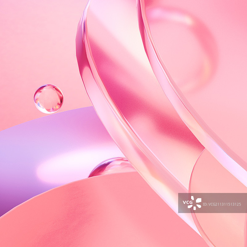 3D渲染金属质感镜面抽象几何体背景图图片素材