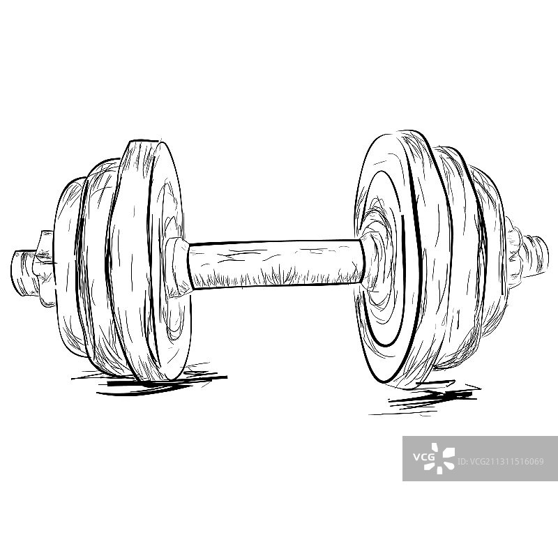 简约素描哑铃图片素材