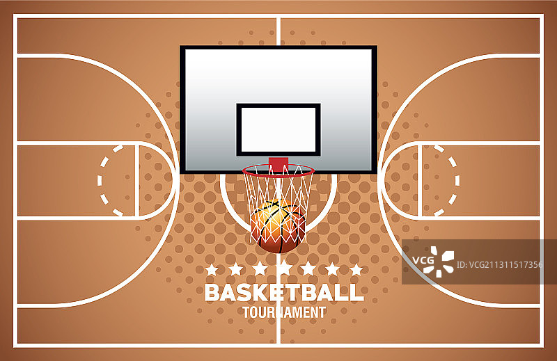 带气球和篮筐的篮球运动海报图片素材