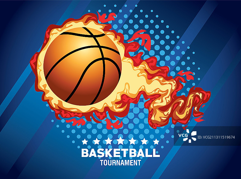 燃烧气球篮球运动海报图片素材