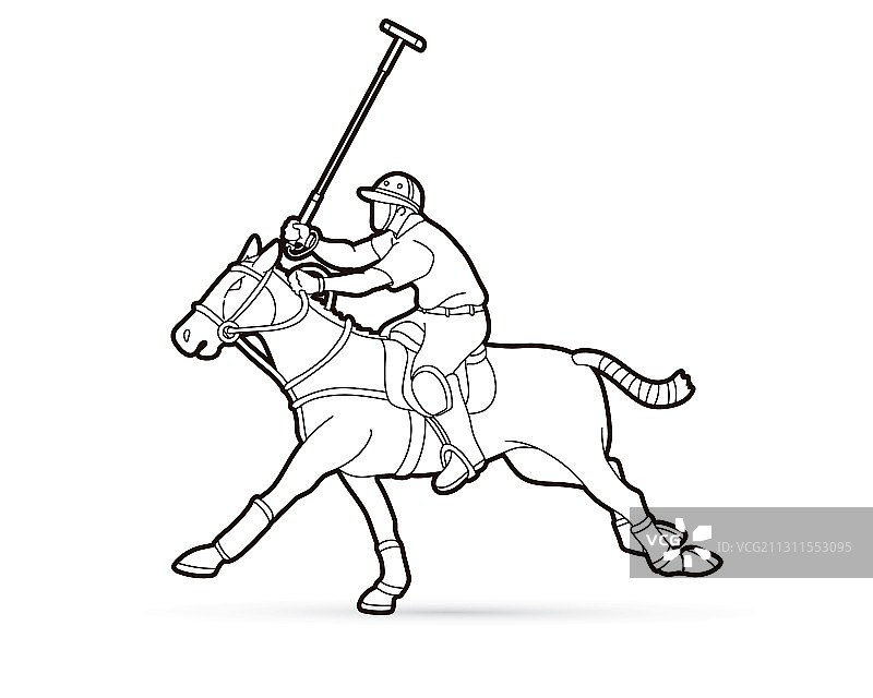 马球骑手运动卡通图案图片素材