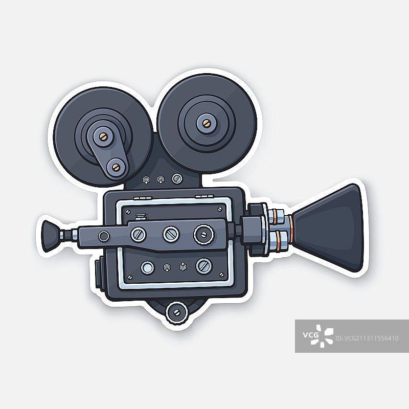 复古电影放映机与复古胶片相机图片素材