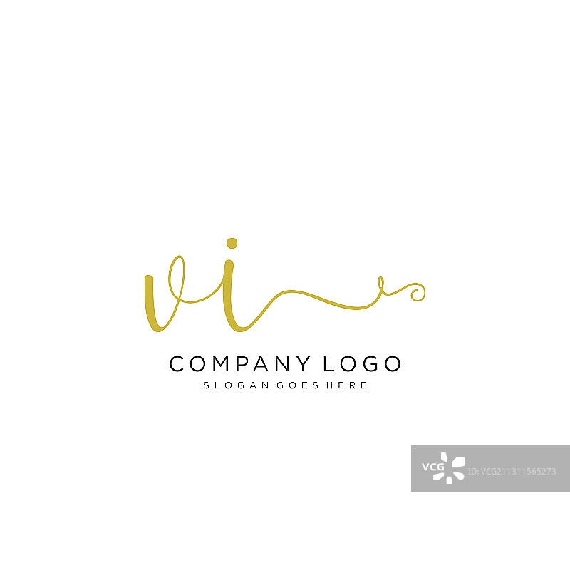 VI首字母手写标志设计图片素材