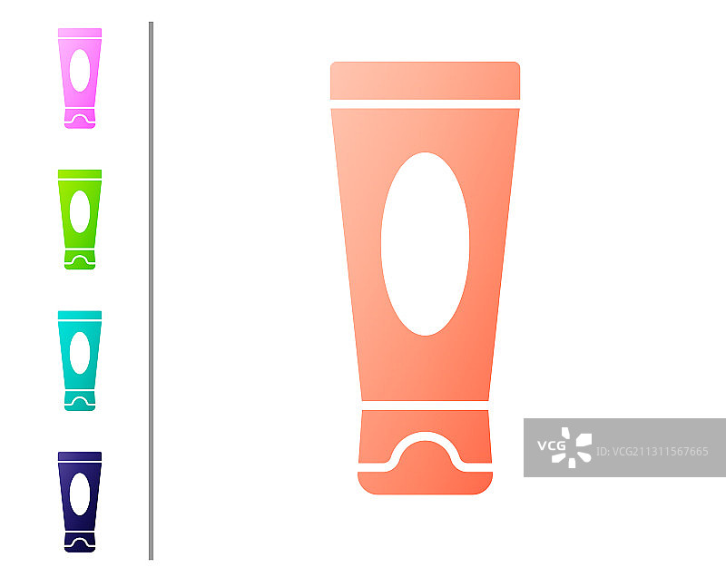 珊瑚色乳霜或乳液化妆品管图标图片素材