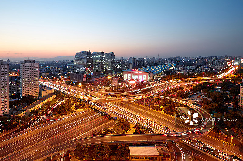 北京市西直门桥，北站和商圈图片素材