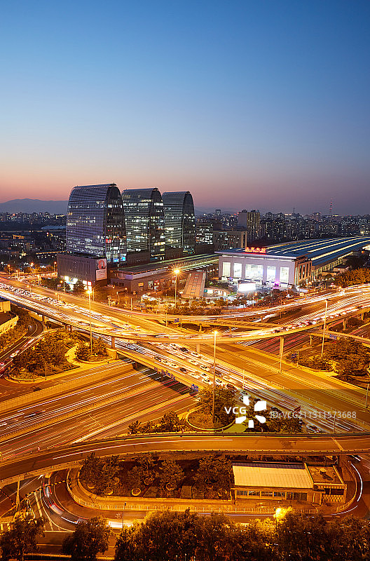 北京市西直门桥，北站和商圈图片素材