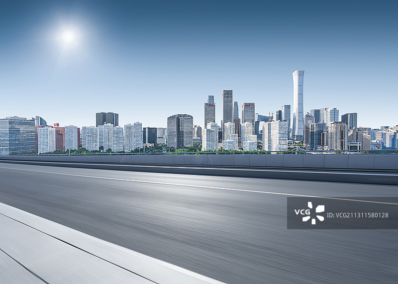 北京城市天际线公路图片素材