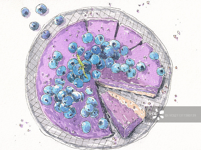 蓝莓蛋糕图片素材