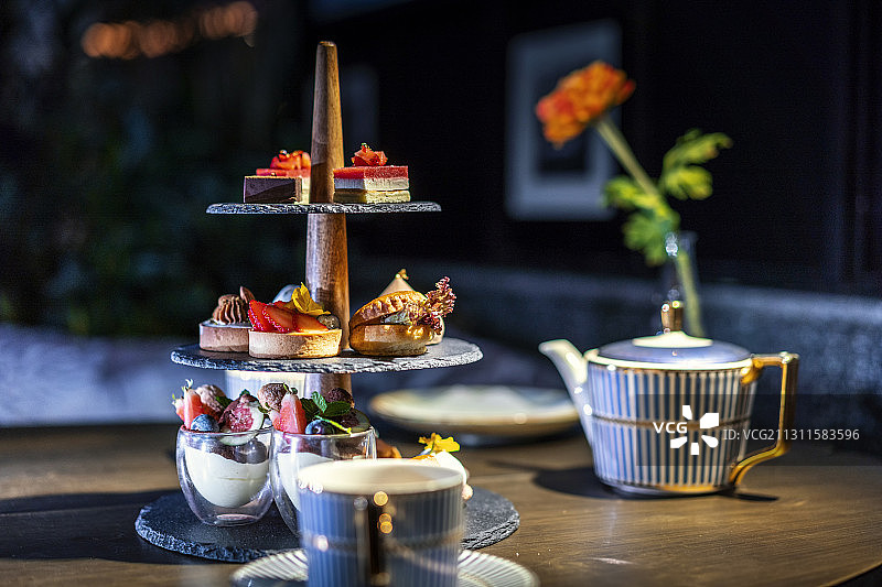 餐厅里的英式下午茶图片素材