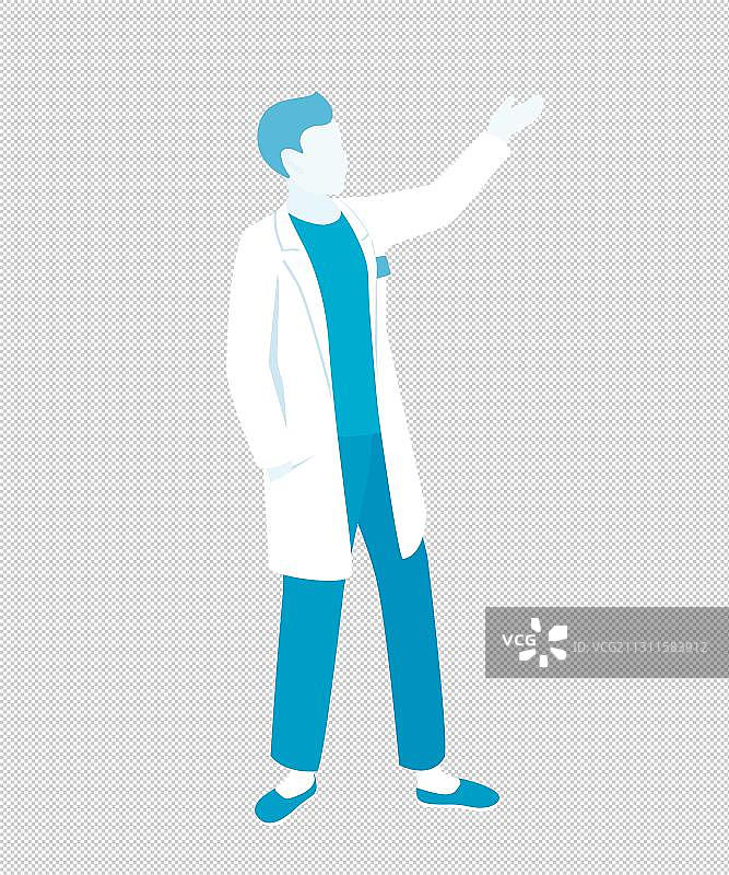 穿白大衣男医生讲解图片素材