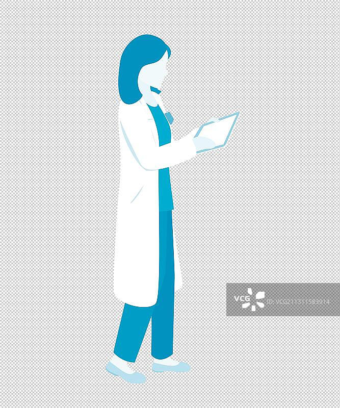 女医生手拿平板电脑图片素材