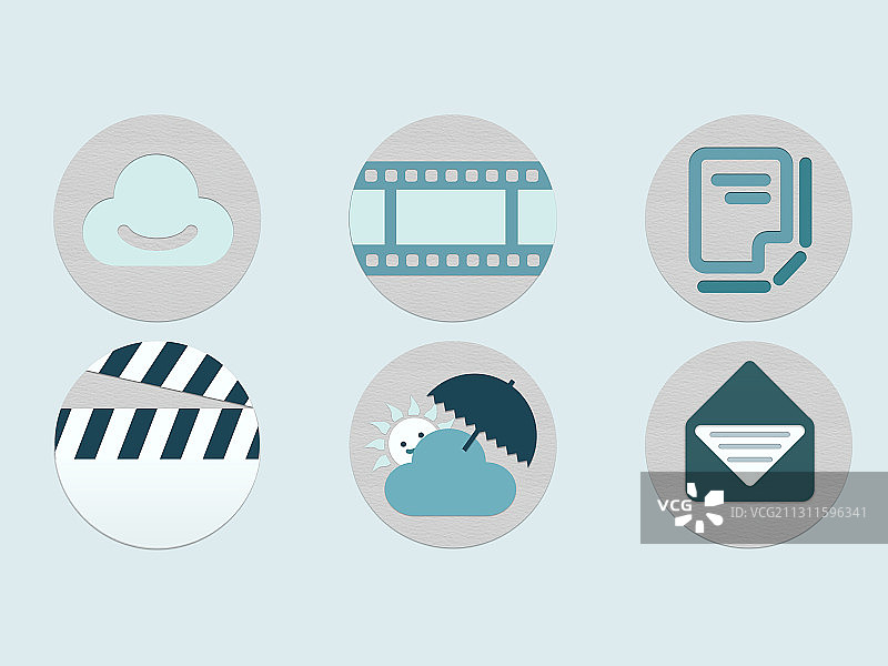 天气邮件扁平图标图片素材