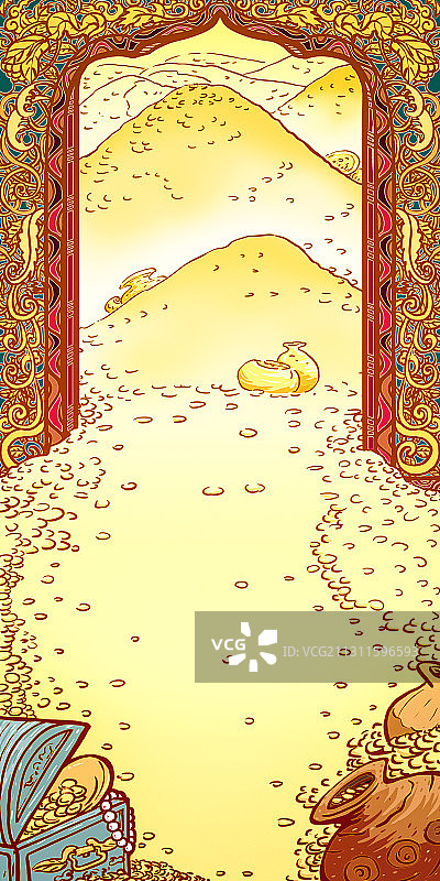 金银财宝插画图片素材