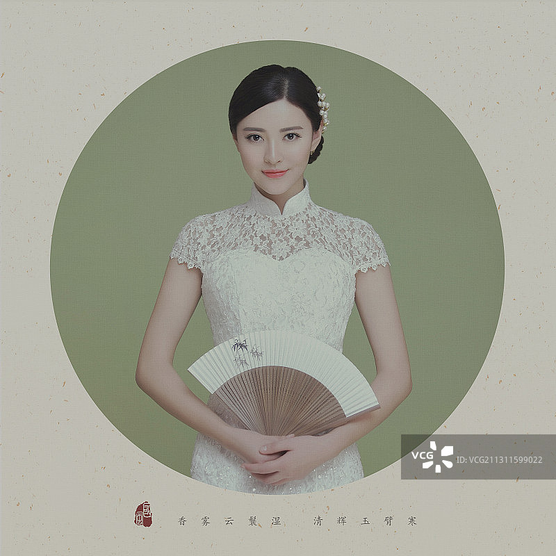 东方美女宛如画中人图片素材