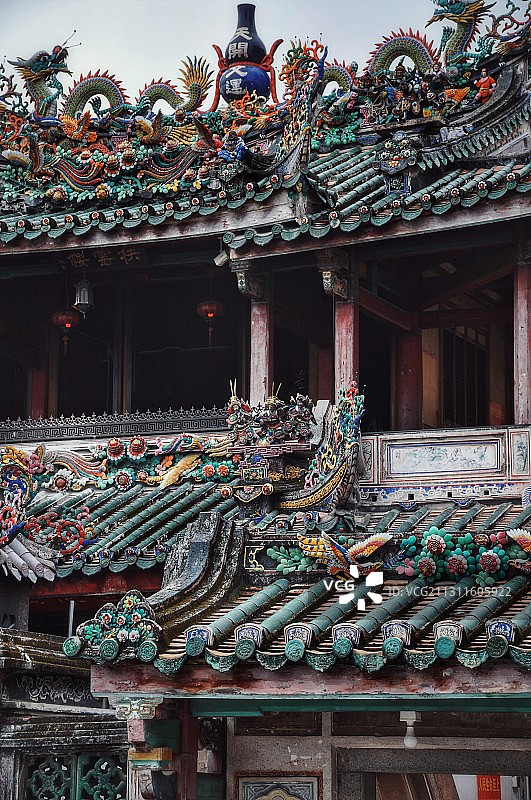 云霄云山书院 独特的楼阁古建筑 绚丽的嵌瓷艺术图片素材