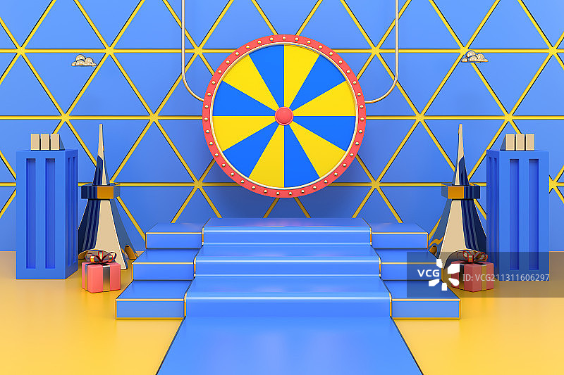 3D现代简洁几何空间背景图片素材