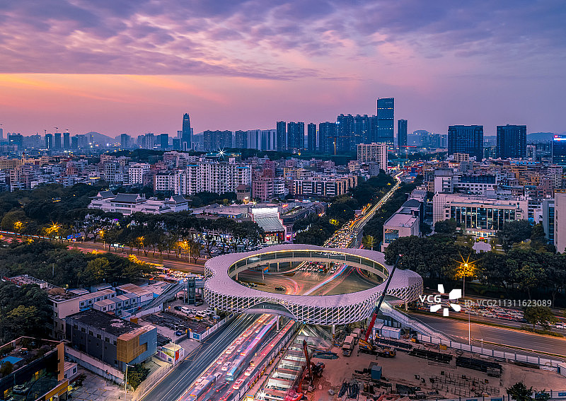 霞映春花+深圳南山春花天桥图片素材