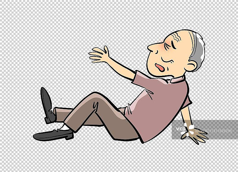 摔倒在地的老人图片素材