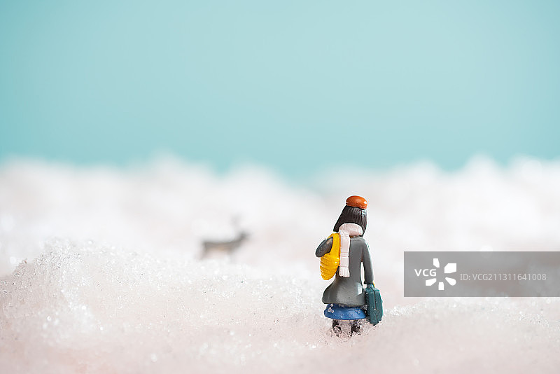 微缩场景模型，冬季雪景图片素材