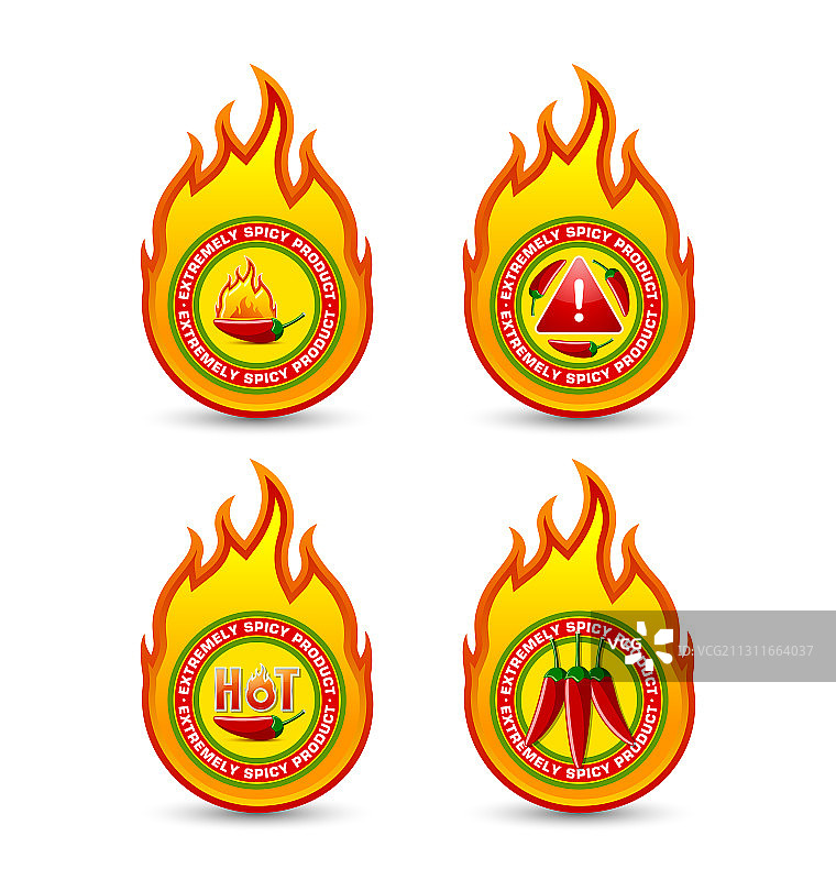 超辣产品火焰造型徽章图片素材