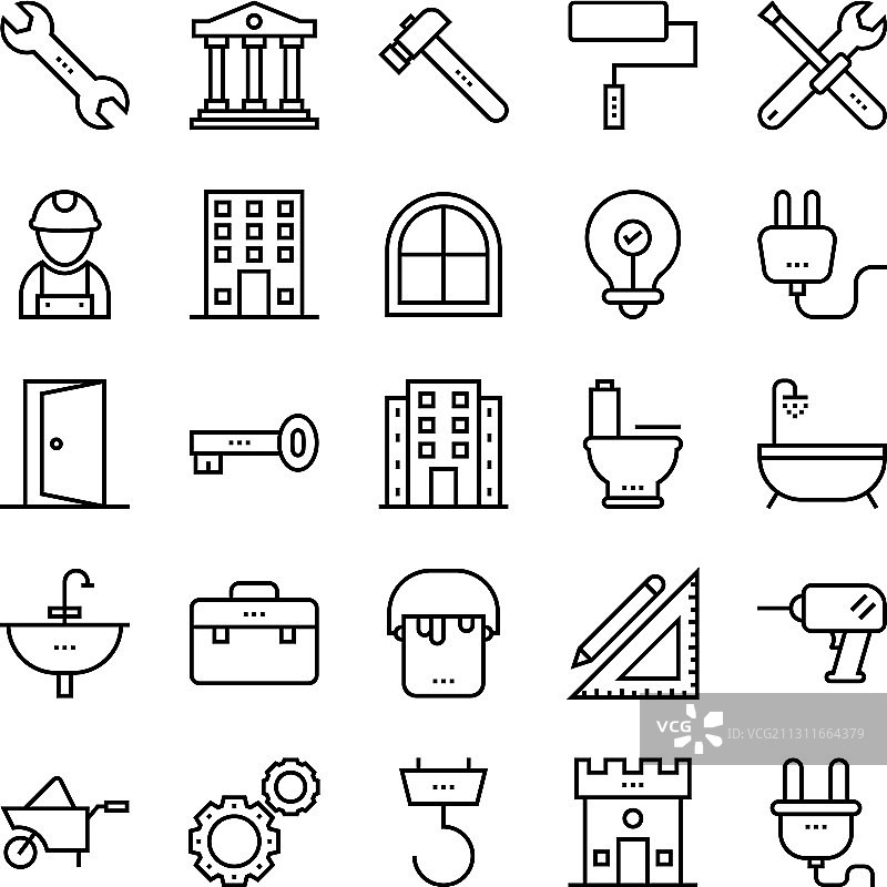 工具和建筑图标2图片素材