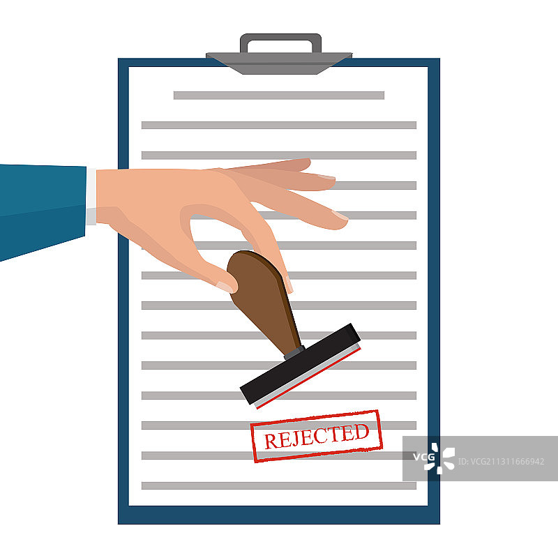 被拒绝的申请概念，被拒绝的文件图片素材