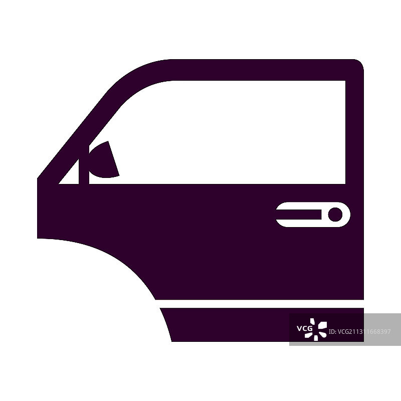 汽车车门扁平图标，白色背景图片素材