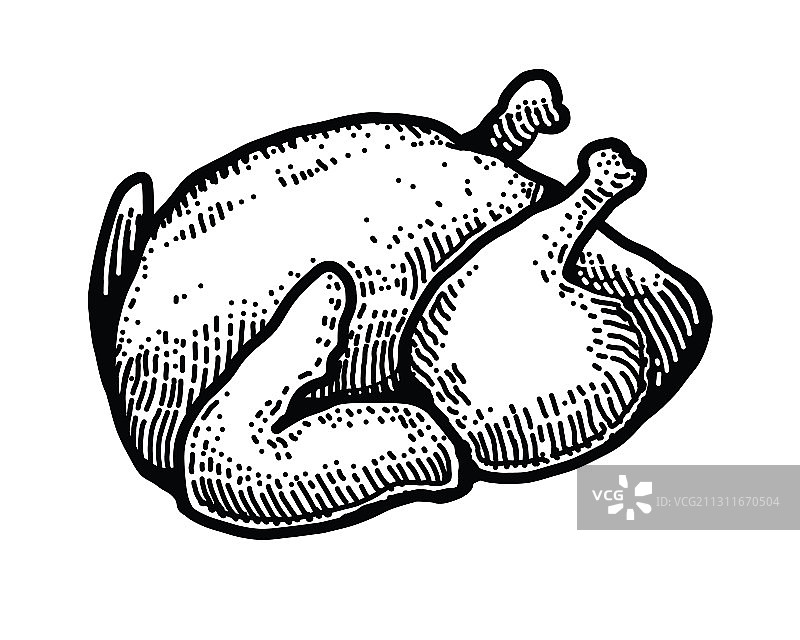手绘烤鸡图片素材