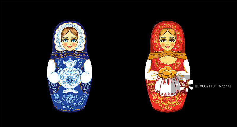 套娃或俄罗斯 babushka图片素材