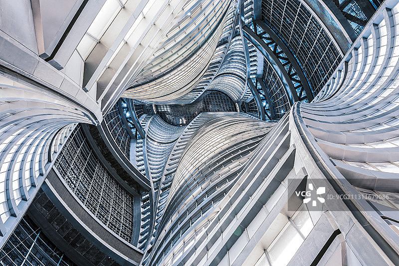 北京丽泽SOHO建筑中庭，未来感十足图片素材