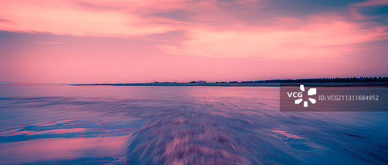 上海横沙岛夕阳图片素材