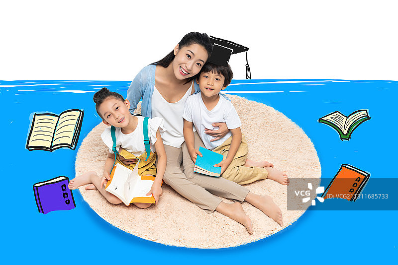 年轻女老师辅导学生学习图片素材