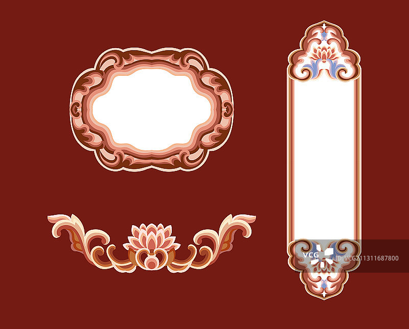 彩色装饰花纹边框图案图片素材