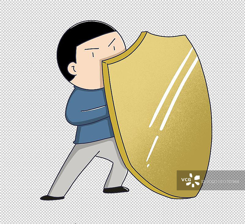 元素：手拿盾牌防御图片素材