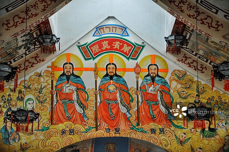 台南盐水天主堂 基督教中国化的奇特产物图片素材