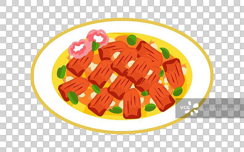 中国传统美食菜肴 葱香排骨图片素材