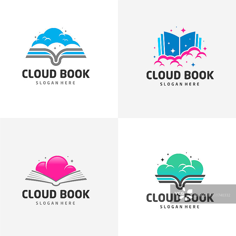 在线云书本Logo设计模板图片素材